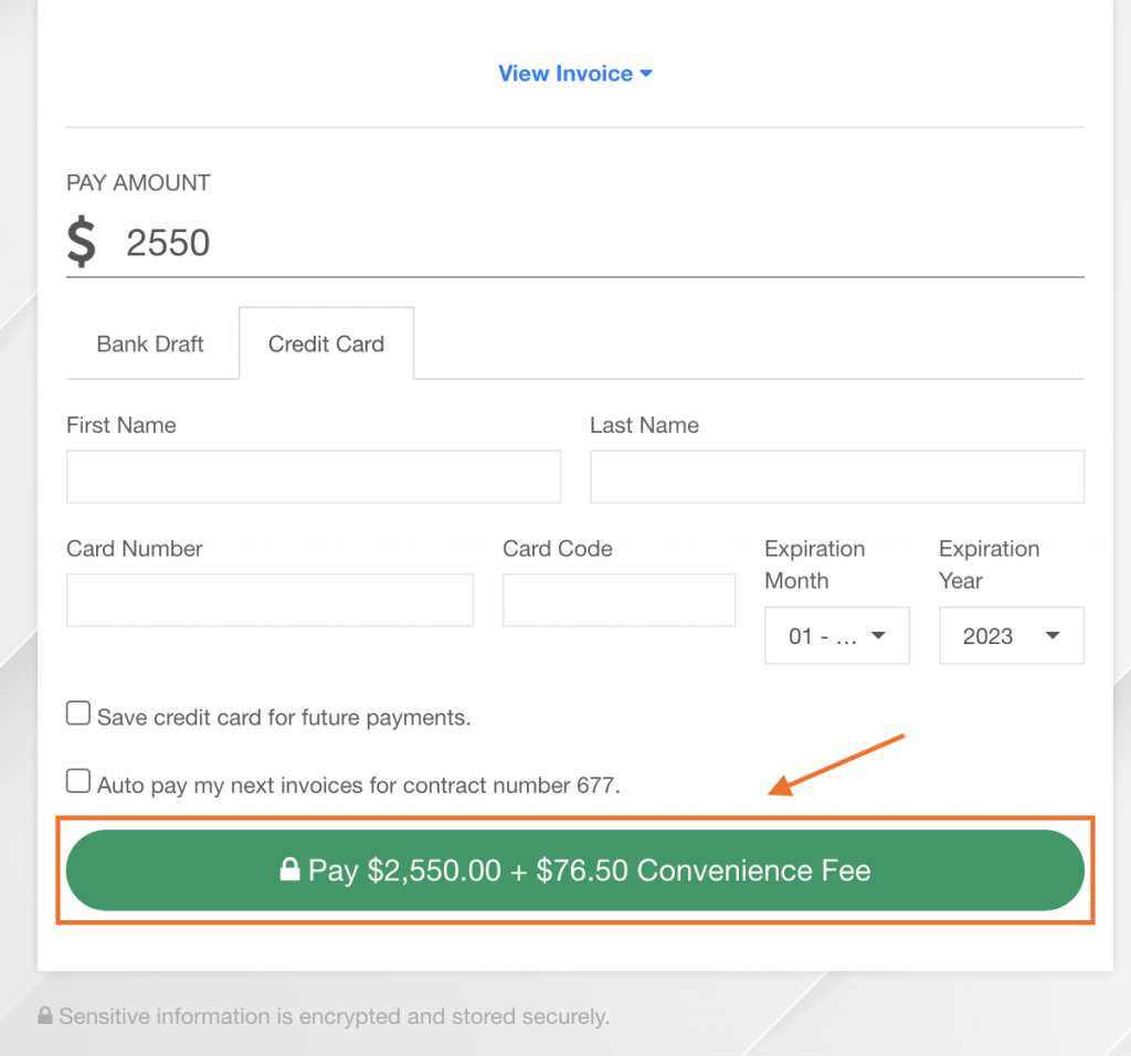 adding a credit card payment convenience fee in the portal